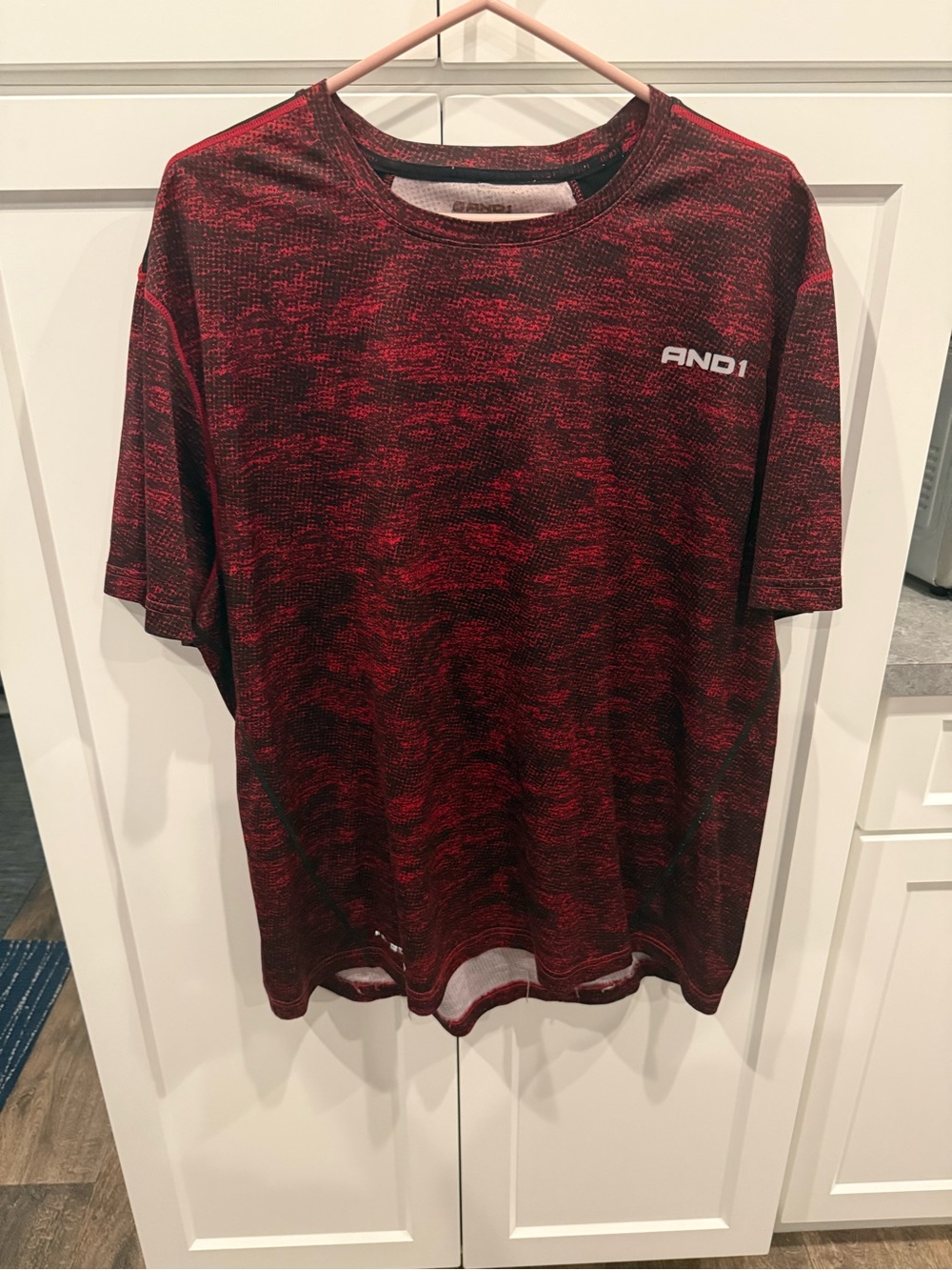 AND1 Men's Red and Black Athletic Tee